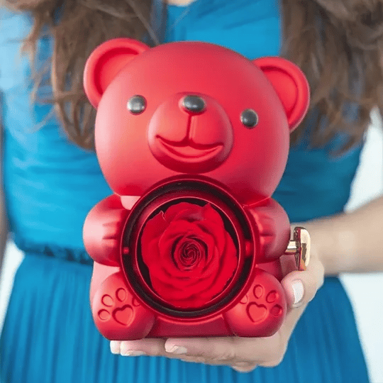 Cute Bear Gift Box with Heart Necklace and Chain [Valentine Delivery Guaranteed❤️]